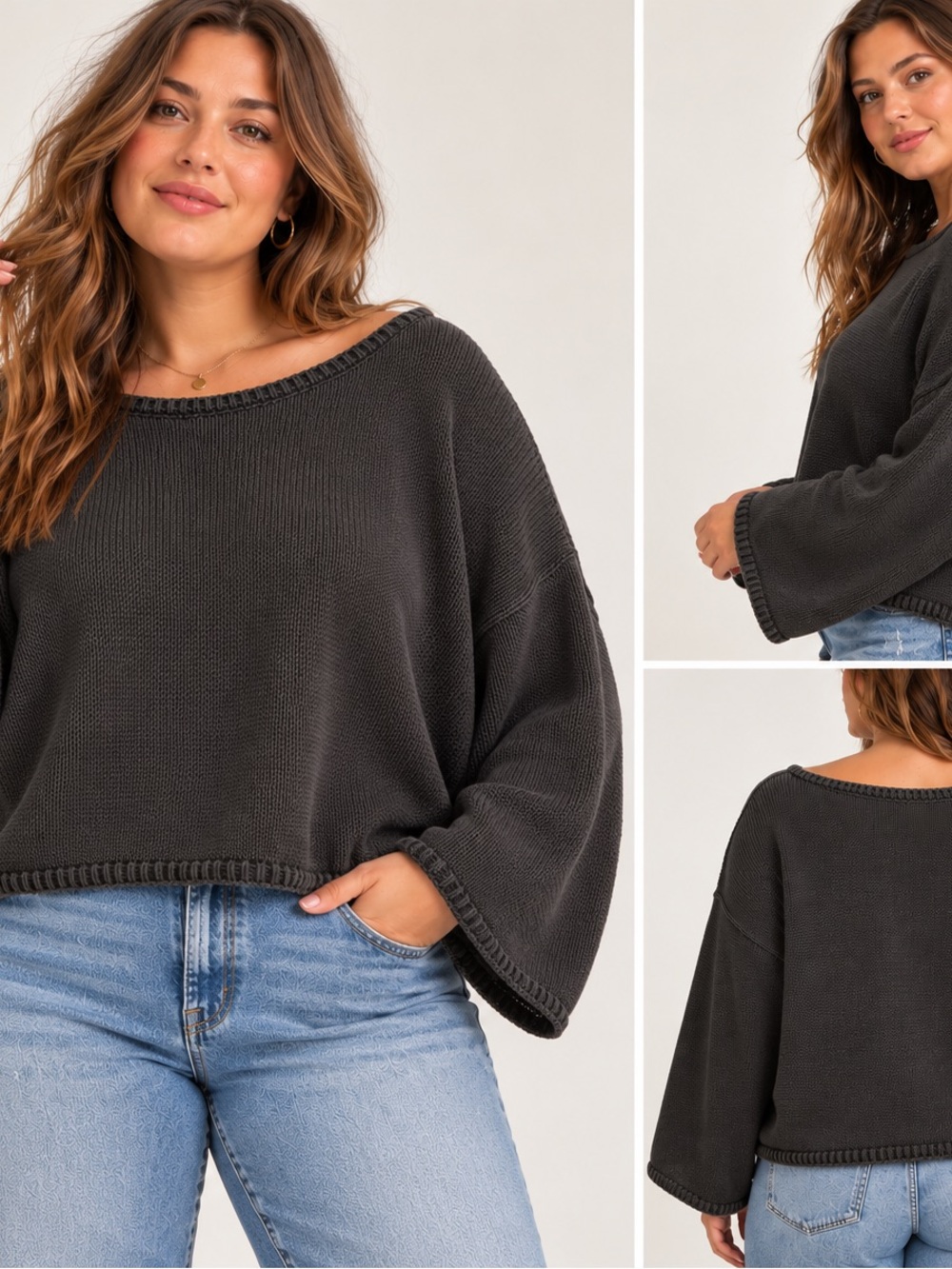 American Eagle Women's Oversized Boat Neck Sweater size: XL